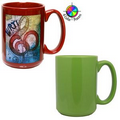 15 Oz. El Grande Mug - 4 Color Process (Lime Green)